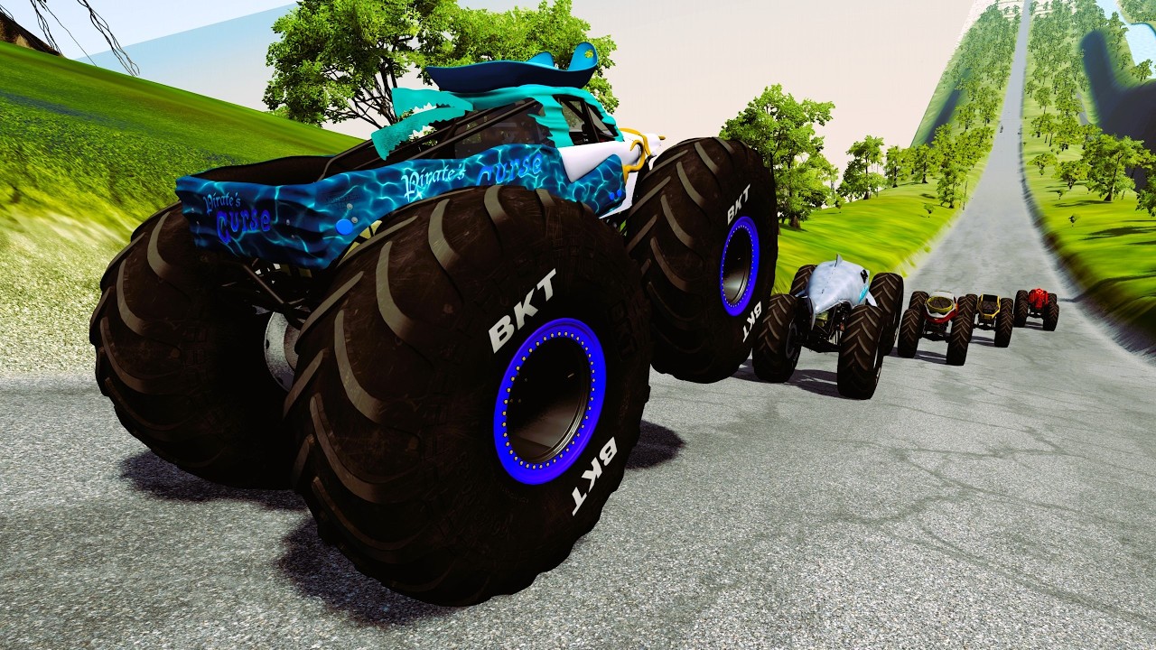 BeamNG CAR Monster #High Speed BeamNG CAR Monster Truck Jump 20 #USA