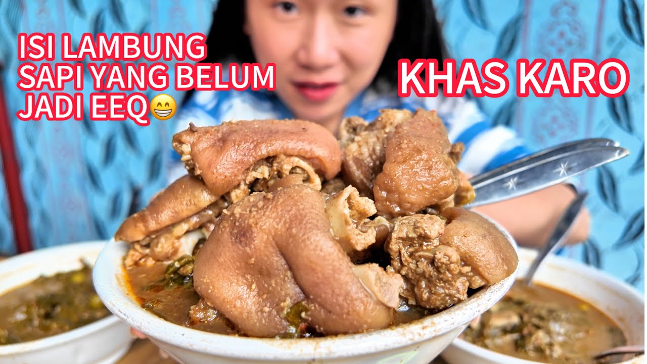 LEMAK BABI DI MASAK ISI PERUT SAPI YANG BELUM JADI EEK 😮 KHAS KARO #jejezhuang #mukbang
