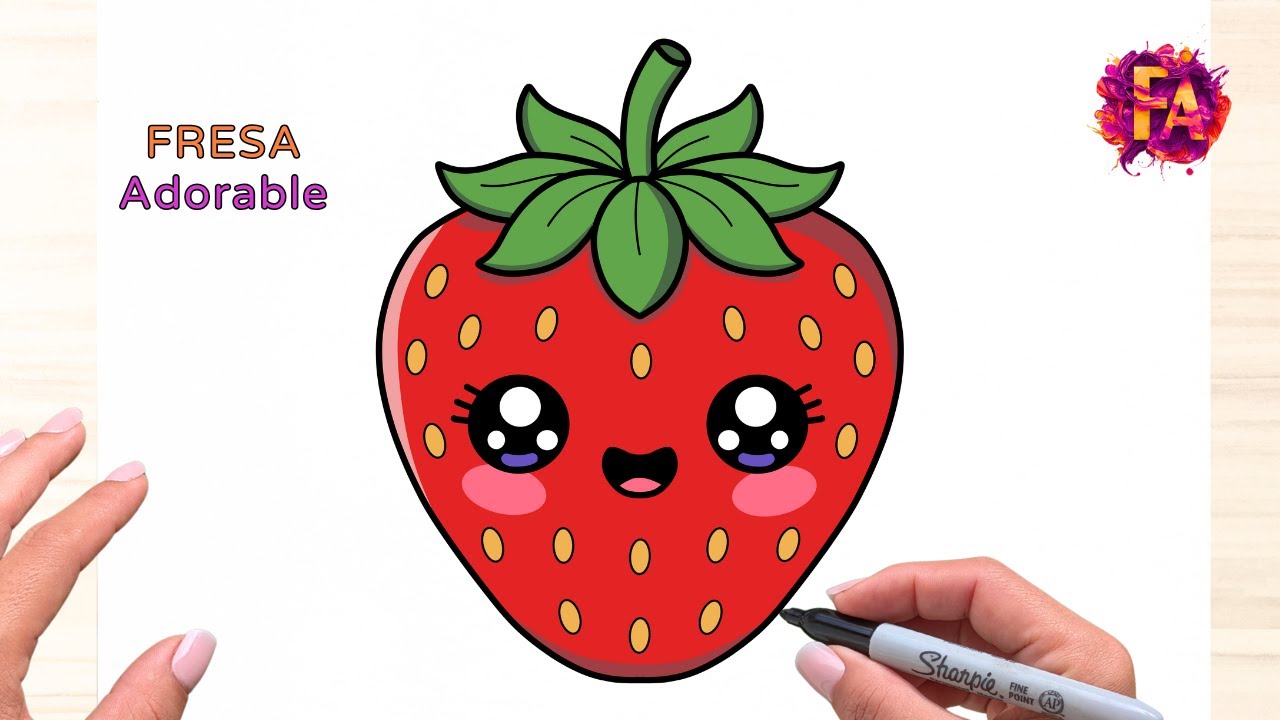 Como Dibujar una Fresa 🍓| Tutorial de Dibujo