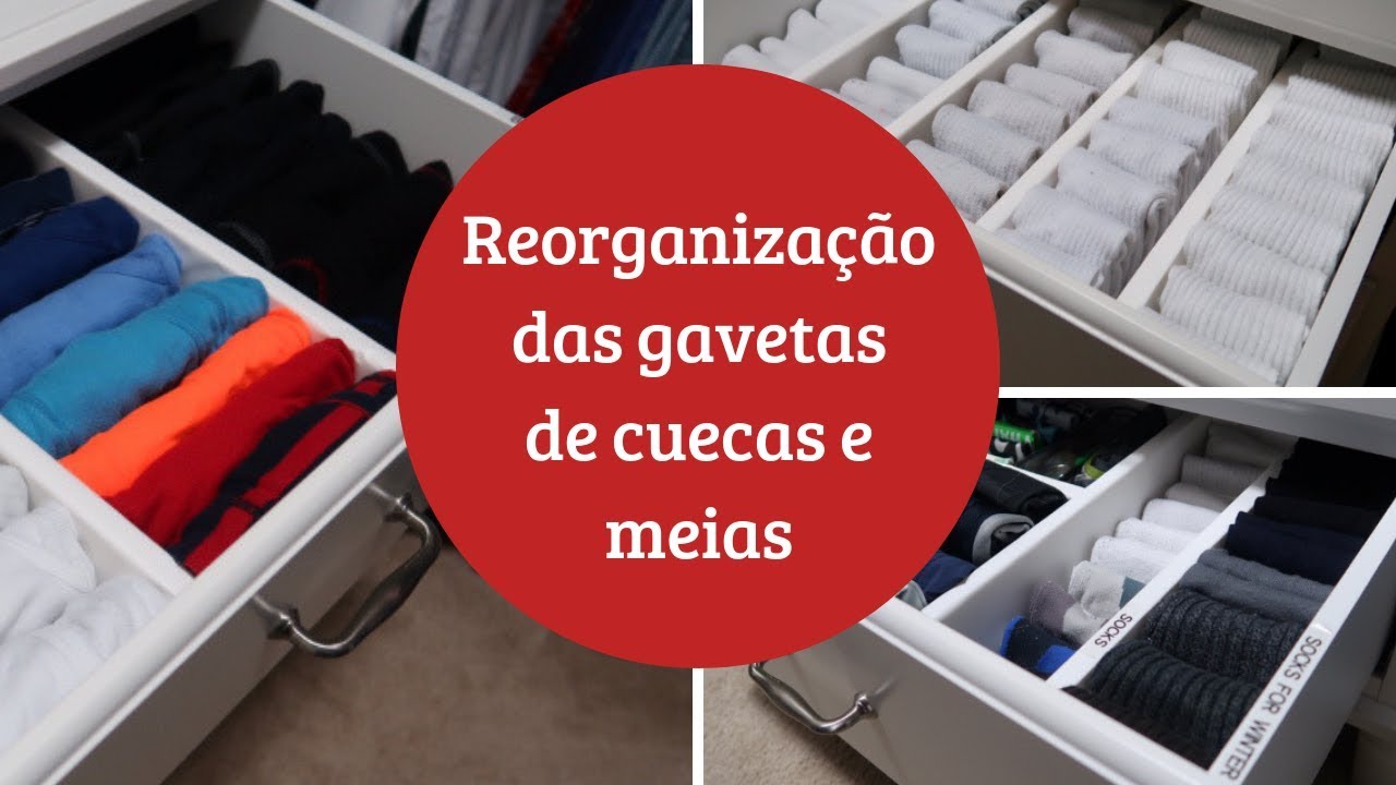 Como reorganizei as gavetas de cuecas e meias | Organização | Valéria Angelotti