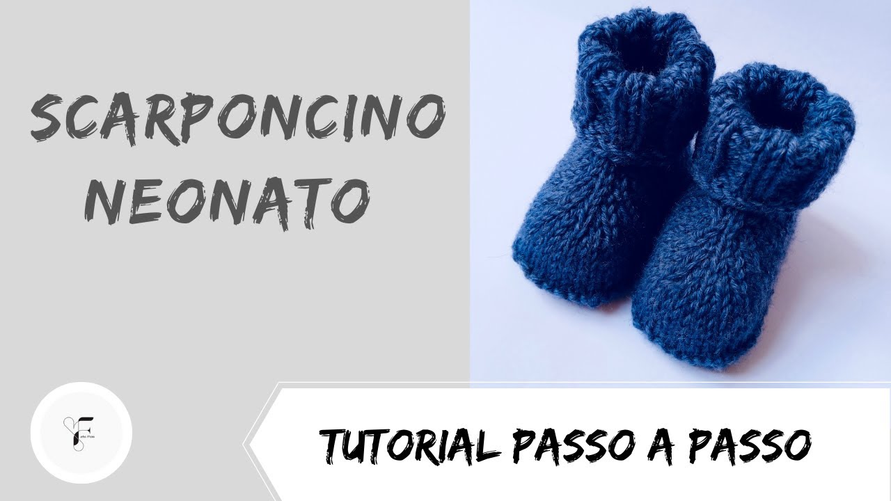 Scarponcini neonato 0/3 mesi tutorial lavorazione partendo dalla soletta SENZA CUCITURE