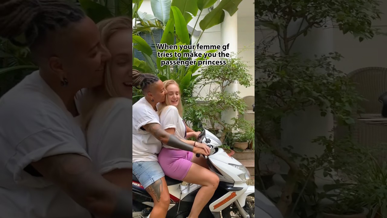 Lesbian couple riding a scooter together in Hanoi, Vietnam #lesbian #wlw #lesbiancouple #hanoi