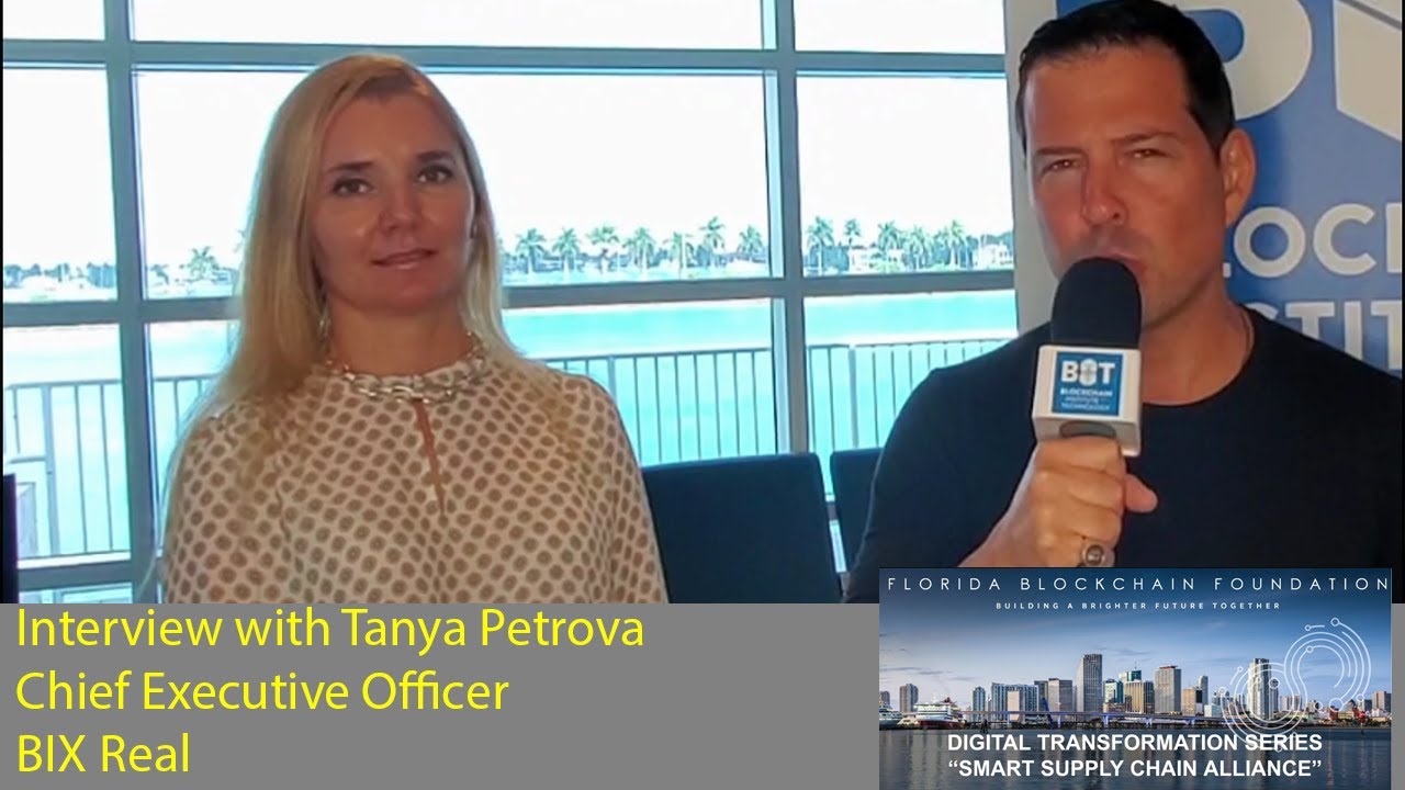 Interview with Tanya Petrova, CEO of BIX Real, at Florida Blockchain Foundation event.