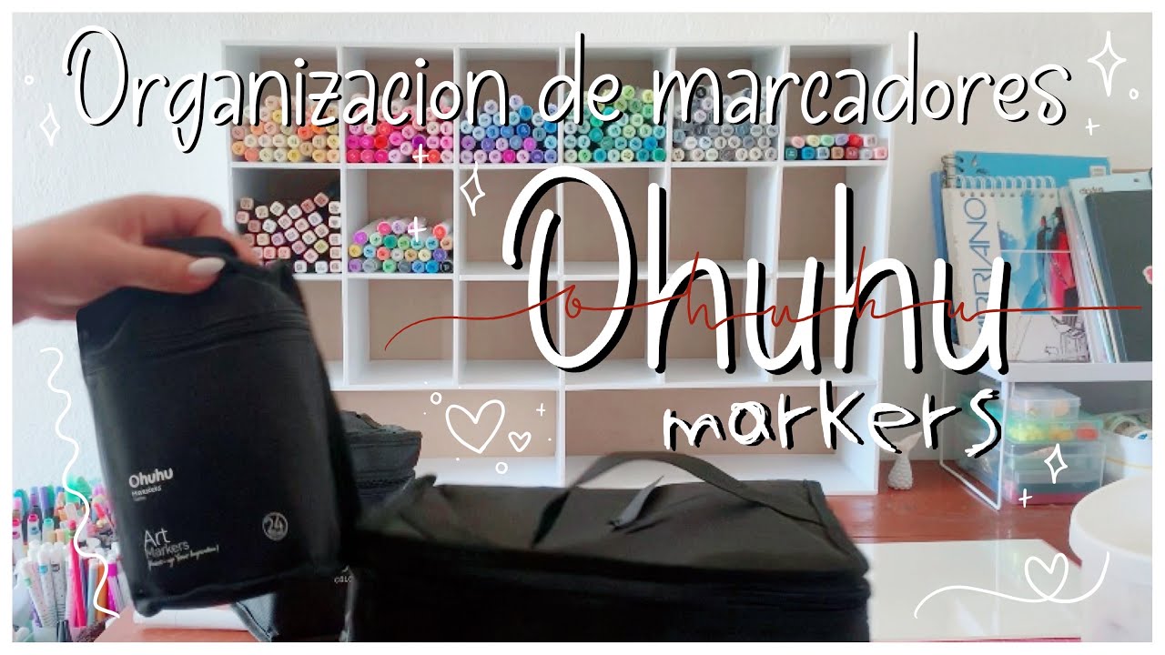 🌈 OHUHU MARKERS unboxing | Nuevo organizador, acomodó mis plumones 🌸