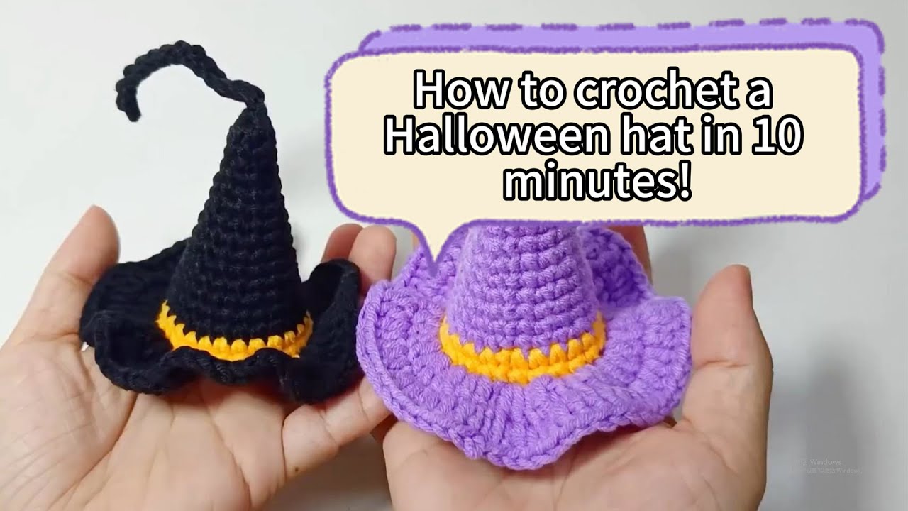 Easy Crochet Witch Hat Tutorial | Perfect Halloween Decor in Just 10 Minutes!