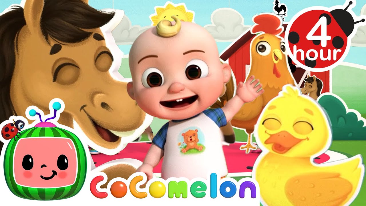 Old MacDonald Sing Along + 4 Hours Of Cocomelon - JJ's Animal Time  | Moonbug Kids - Fun Zone