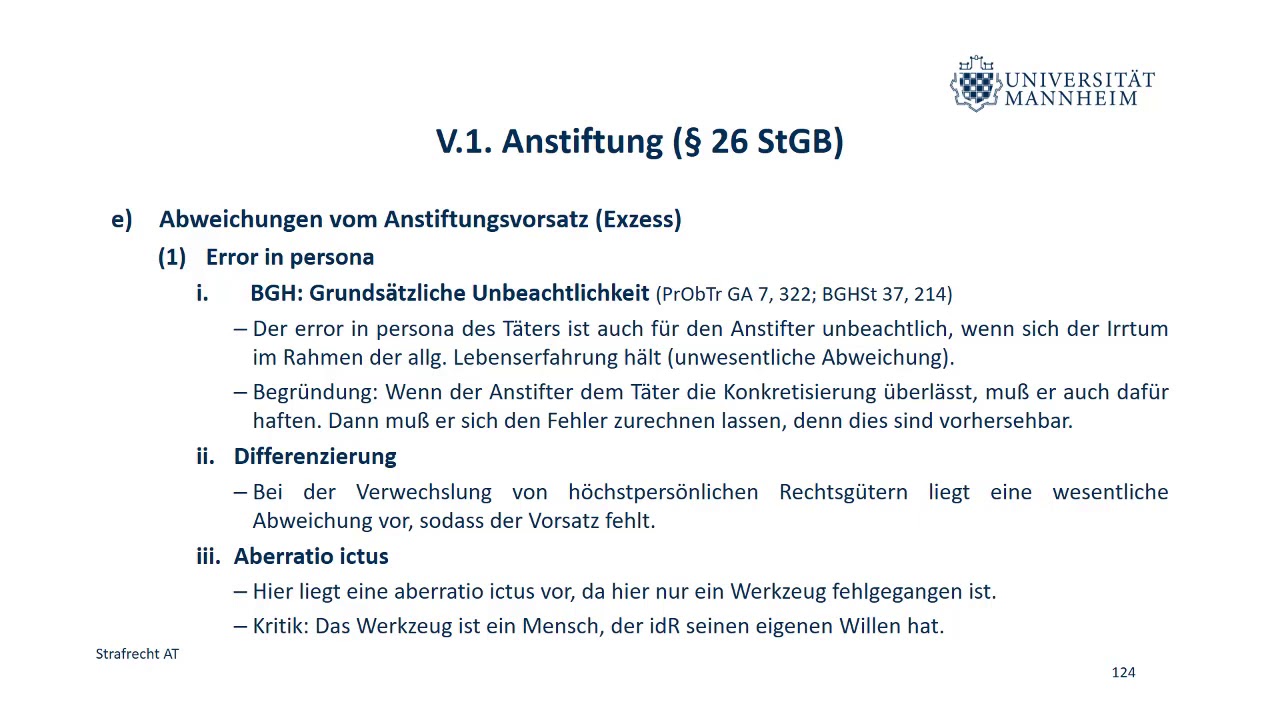 Strafrecht AT Teil 20 (Anstiftung, Beihilfe, Akzessorietätsdurchbrechung)