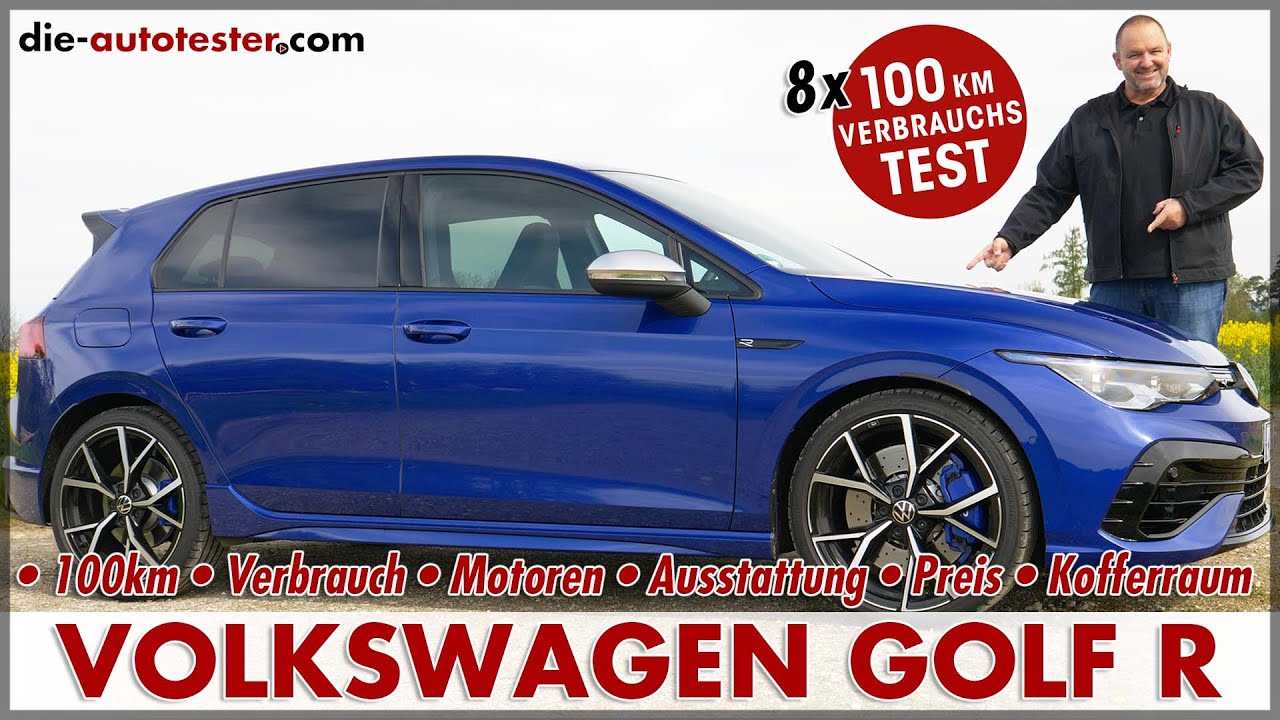 VW GOLF R - 8 x 100 km Verbrauch Test | 320 PS Fahren Motor Ausstattung Preis 2021 Review Deutsch
