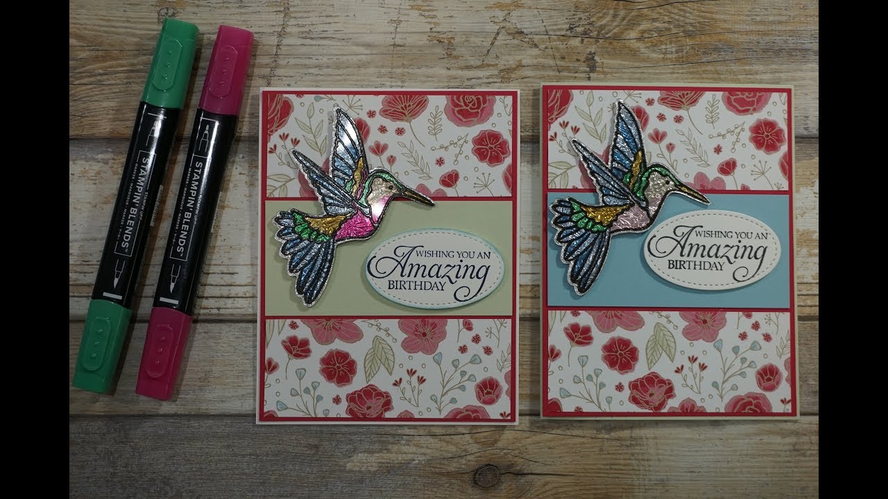 One Sheet Wonder (part 1) Broken Stained Glass Hummingbird (Stampin' Up)