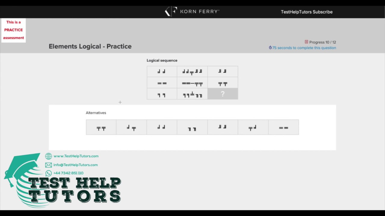 TalentQ Korn Ferry Elements Logical Practise Question 10 - Non-Verbal Reasoning Psychometric Test