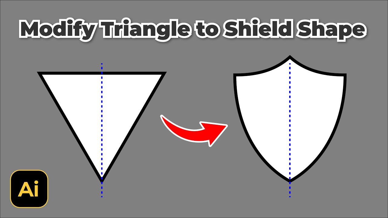 MODIFY Triangle into Shield Shape in Minutes with Illustrator!