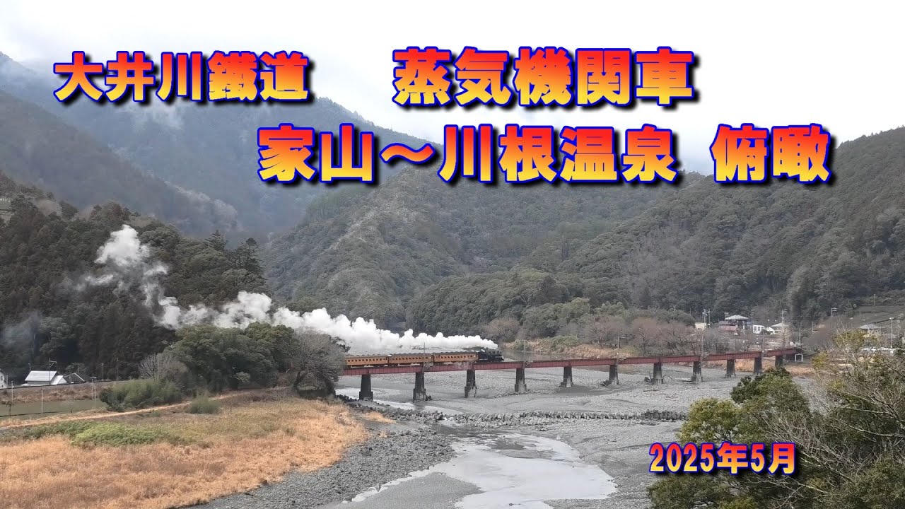 大井川鉄道・蒸気機関車－家山～川根温泉笹間渡 俯瞰－2025年5月/Japanese Local Railway, Steam locomotive,Bird's eye view.