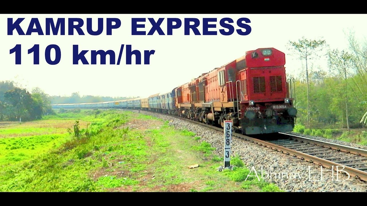 DOUBLE ENGINE TRAIN: 15960 Kamrup Express with Twin WDM3A (MU) at 110 km/hr FULL SPEED | NFR | Assam