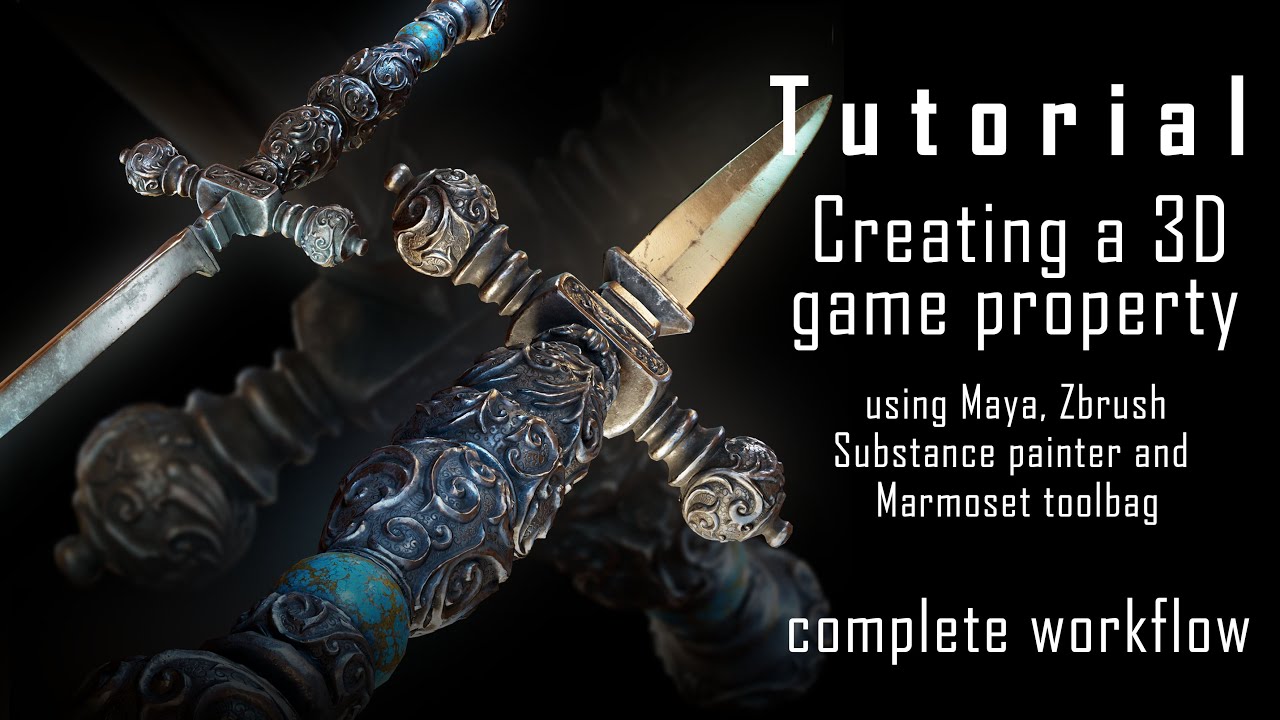 Modelling and texturing a 3D Game model in Maya, Zbrush, Substance painter and marmoset - Tutorial