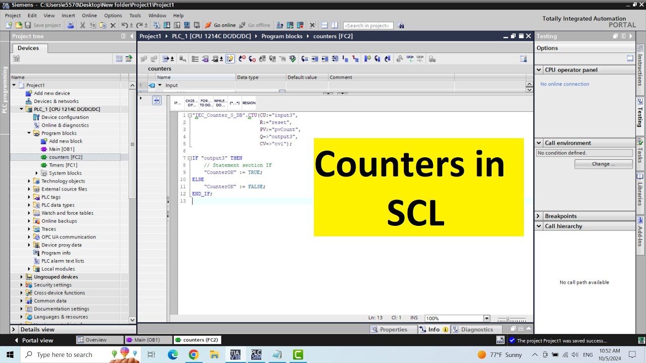 Counters in SCL #tiaportal #plc #programming