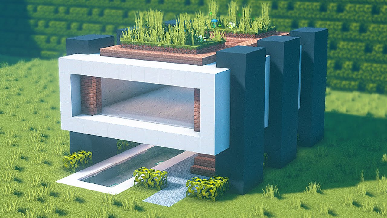 Minecraft: How To Build a Modern House (Concrete House) Tutorials [#28] | 마인크래프트 건축, 돌 요새