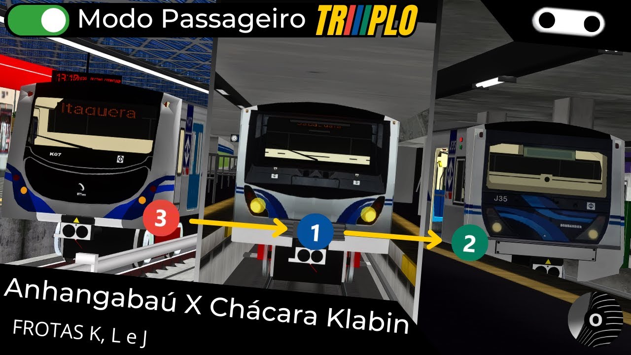 OpenBVE - ANHANGABAÚ x CHÁCARA KLABIN (Linhas 3, 1 e 2) com os TUEs FROTA K, L e J!