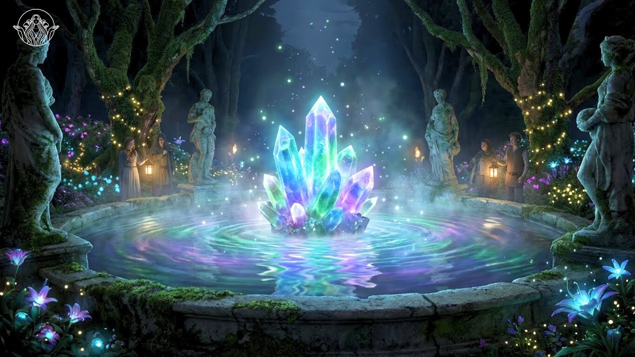 639 Hz Blue Crystal Fountain • Removes Negative Energy from Your Home and Yourself