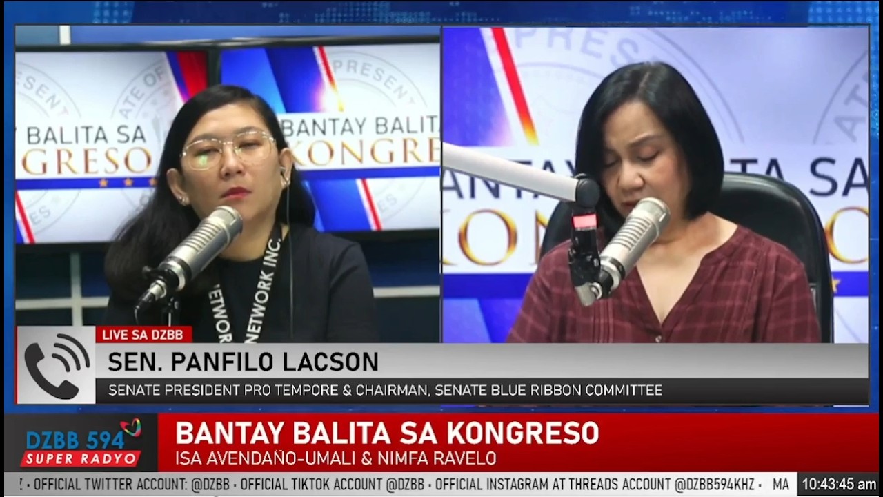 Sen. PING LACSON on 'Ethics Complaint', Sen. dela Rosa, Chinese Embassy: Interview on DZBB