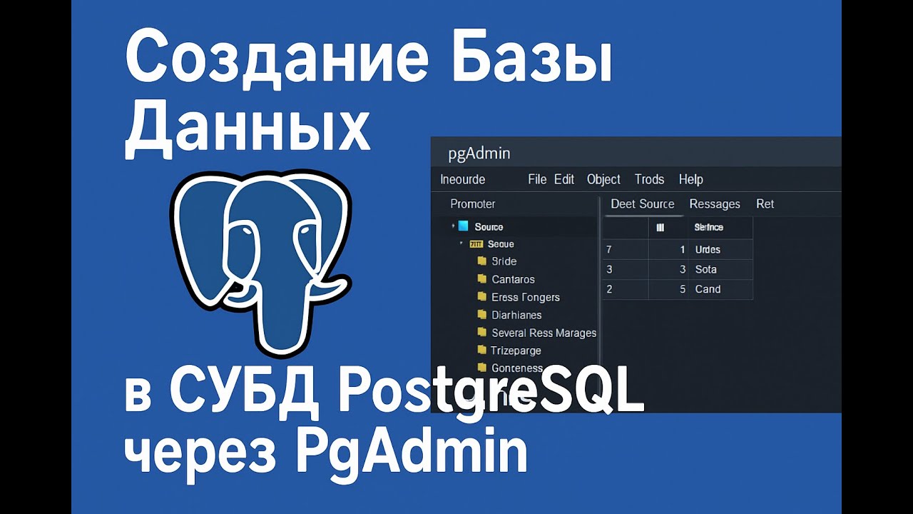 Создание Базы Данных в СУБД PostgreSQL через PgAdmin