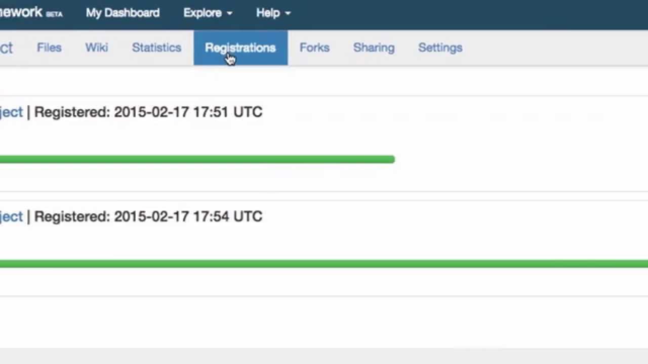 Parts of a Project: Registrations