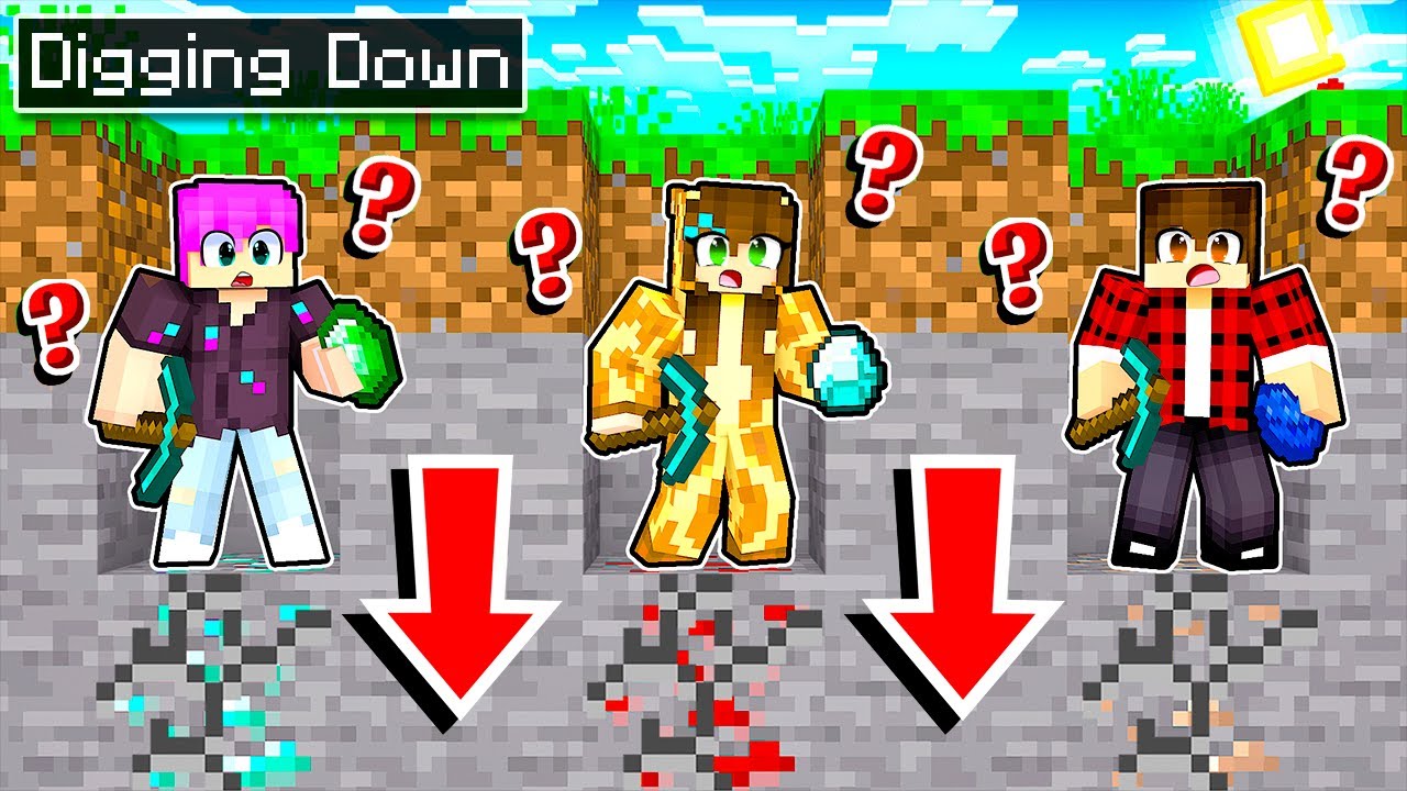 DIGGING straight DOWN in Minecraft but with a TWIST