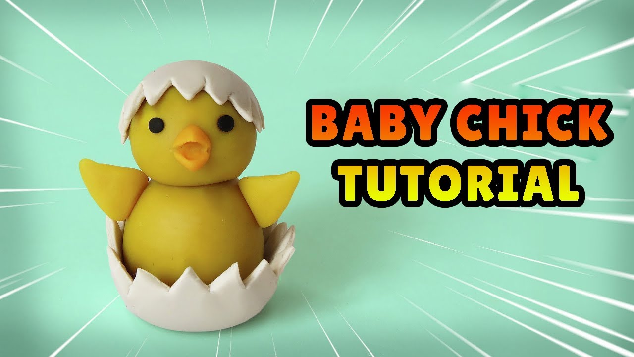 🔴DIY how to make BABY CHICK - Easy Polymer Clay, Fondant cake Tutorial