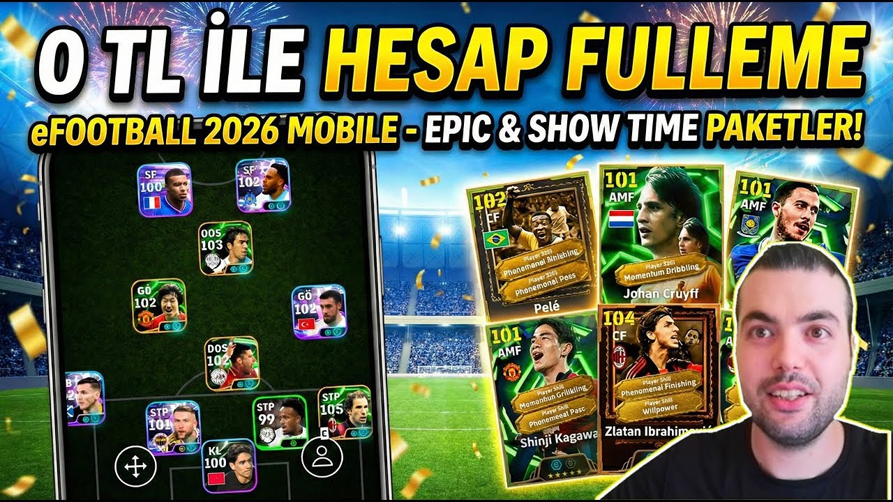 0 TL HESABIMIZA YENİ SHOW TİME (BEDAVA EPİC ve SHOW TİME AÇILIMLAR) eFootball 2026 Mobile