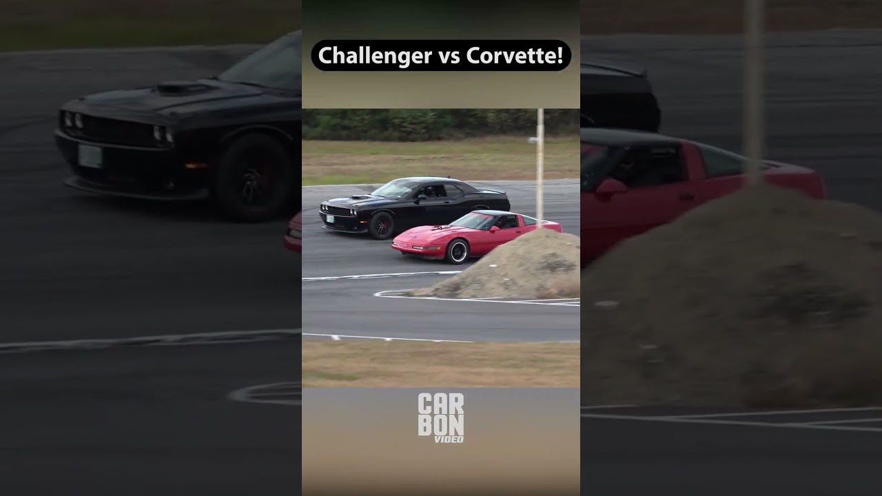 Dodge Challenger vs Chevy Corvette #circletrack #racing