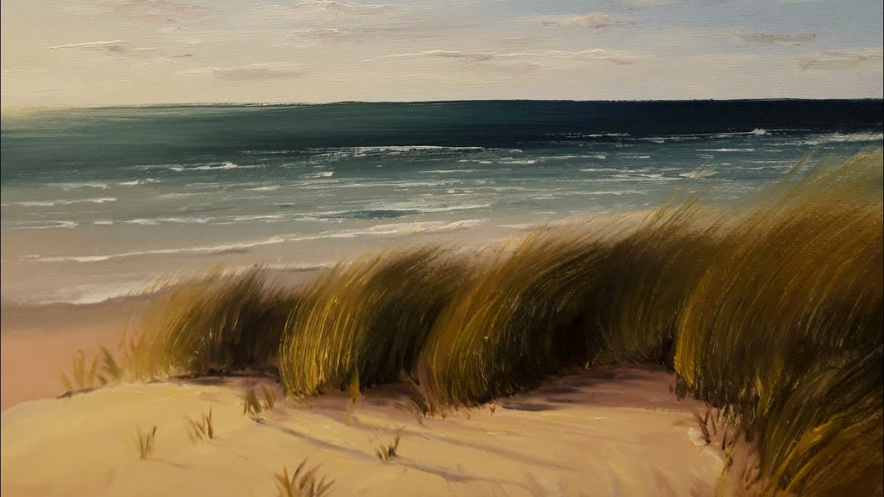 How to Paint a Simple Beach Scene using Oil paints.