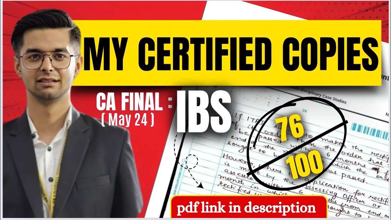 CA Final IBS - My Certified Copies - CA Final May 2024 || CA Rupesh Dhingra Answersheet 76/100