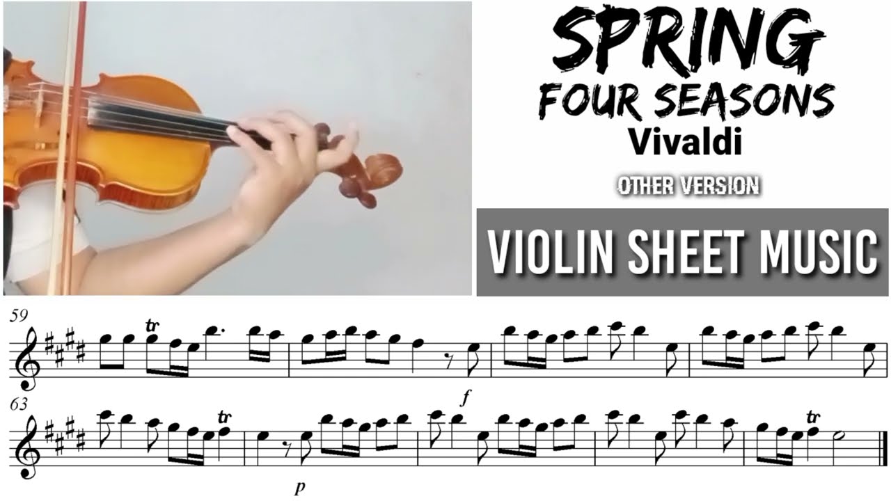 Free Sheet || Spring Four Seasons - Vivaldi || Violin Sheet Music