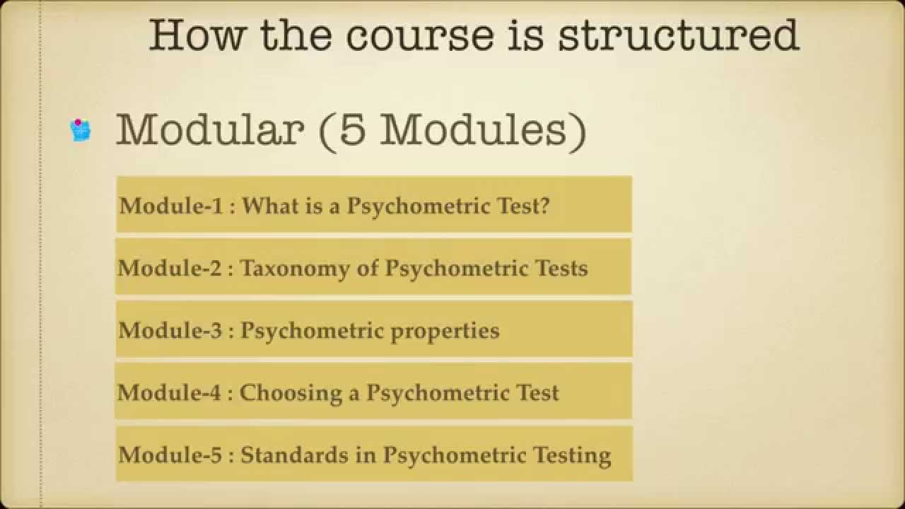 Crash course in Psychometric Testing - Introduction