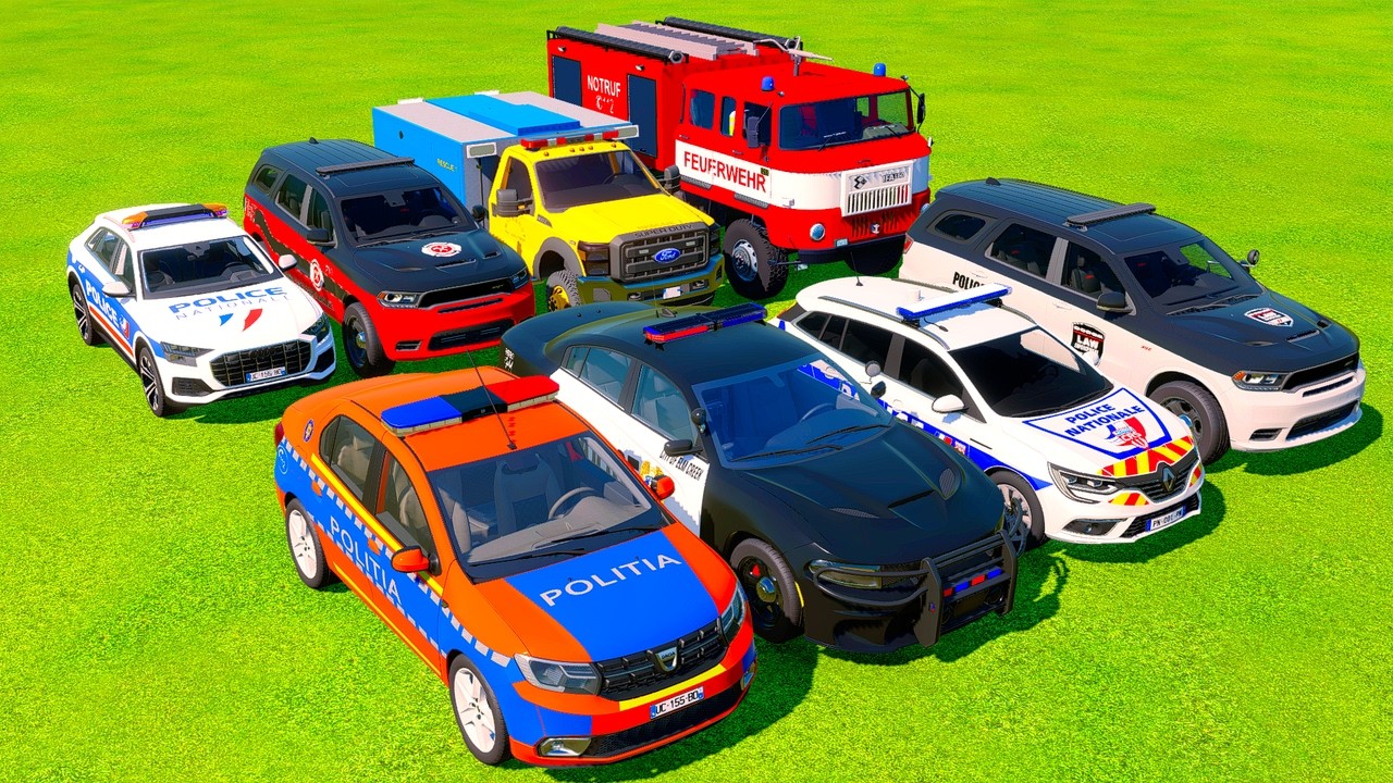 TRANSPORTING AND DRIVEN 5 POLICE, AMBULANCE, FIRE DEPARTMENT, RESCUE CARS VOL 3