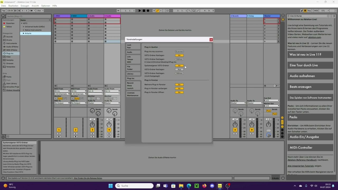 How to use Analog lab V Instruments in Abelton Live 11