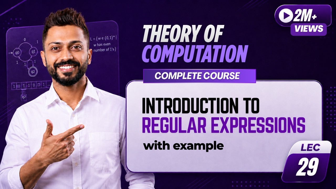 Lec-27: Regular Expressions in TOC with examples | Formal Definition