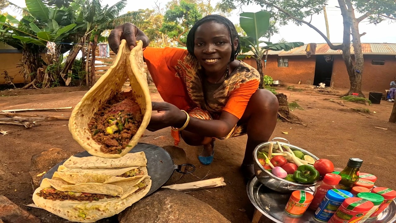 African Village Cook Making Huge Mexican Tacos 🌮 |African Village life