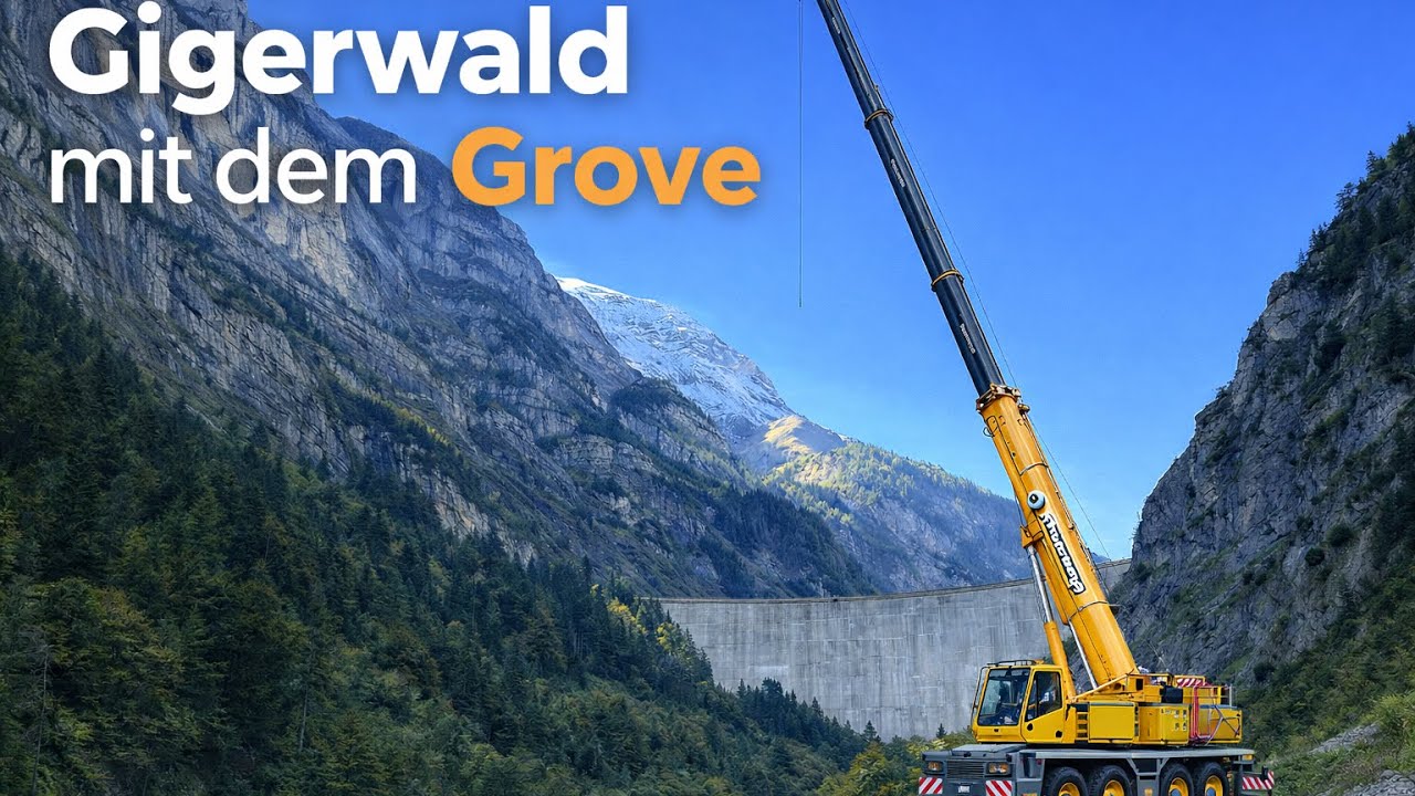 Arbeiten mit dem Grove GMK -Gigerwaldstaumauer