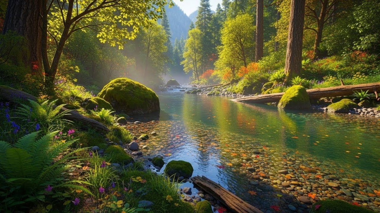 Peaceful River Sound Ambience 🌊 Gentle Flowing Water for Deep Sleep and Relaxation #260