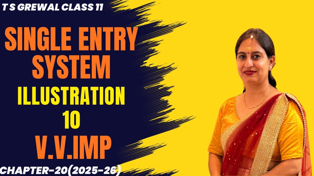 SINGLE ENTRY SYSTEM (ILLUSTRATION - 10) Chapter-20 T.S.Grewal CLASS 11 ACCOUNTS