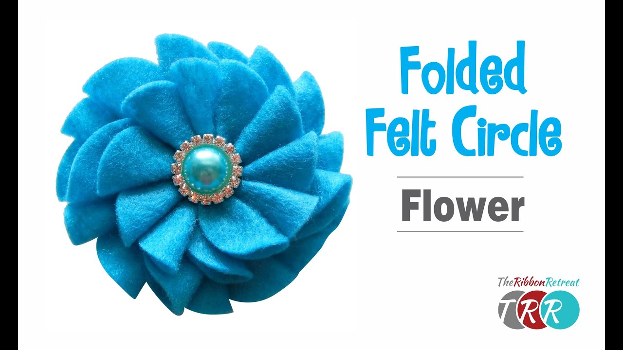 How to Make a Folded Felt Circle Flower - TheRibbonRetreat.com