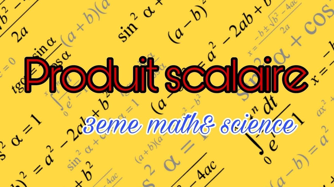 Exercice produit scalaire pour 3 ème année
