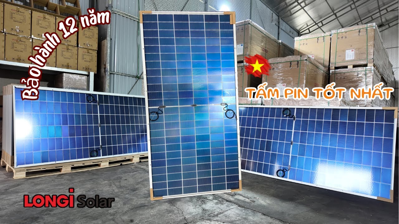 Tấm Pin Năng Lượng Mặt Trời Cao Cấp Nhất Longi Himox7 615W Loại A 2 Mặt Kính