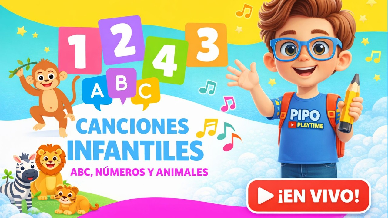 🔴 En Vivo: Canciones Infantiles Educativas | ABC, Números y Animales