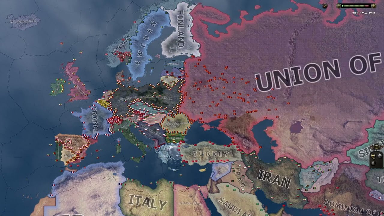 Germany expanded and unexpected Commonwealth - Hoi4 Timelapse