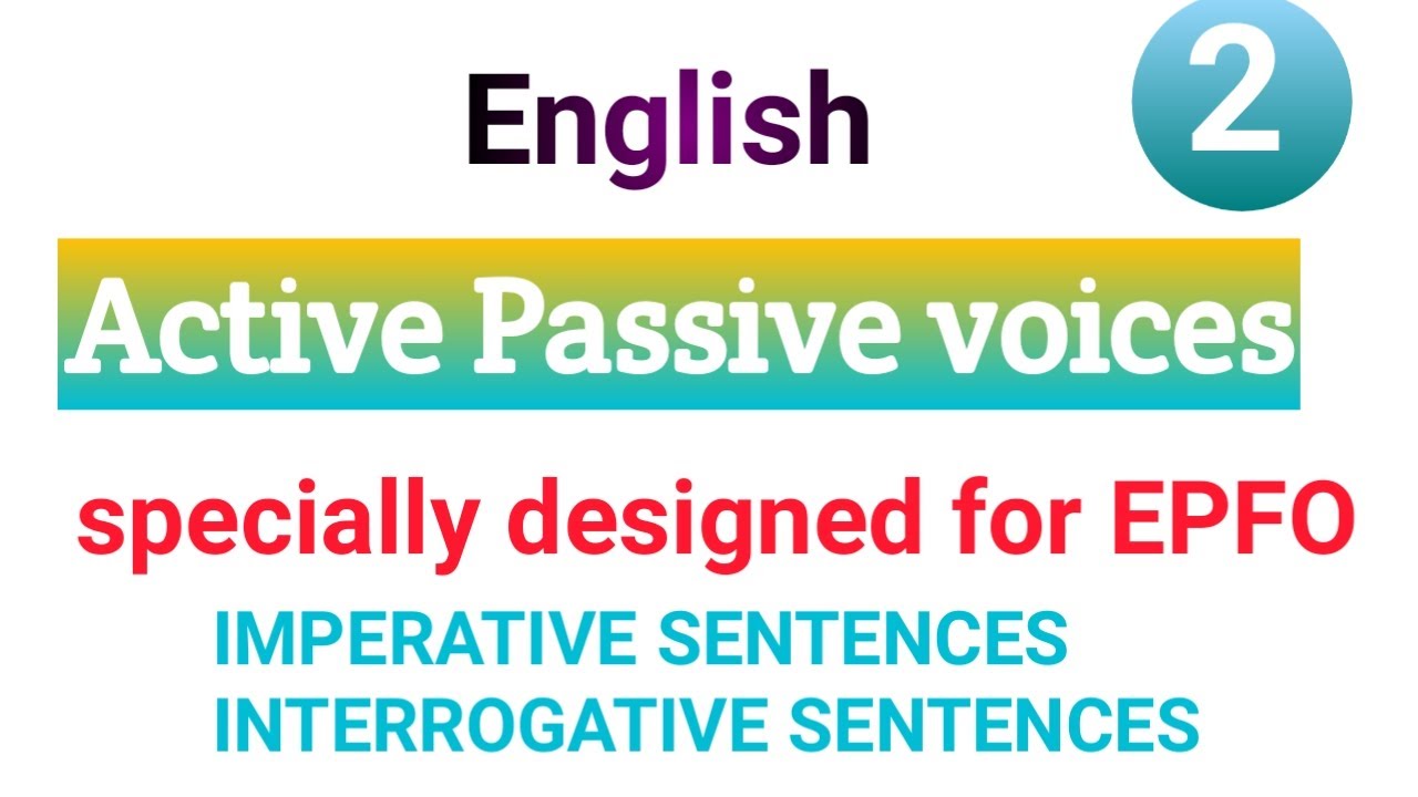 UPSC EPFO  free courses || English for UPSC EPFO exam || active Passive voices ||  class 2