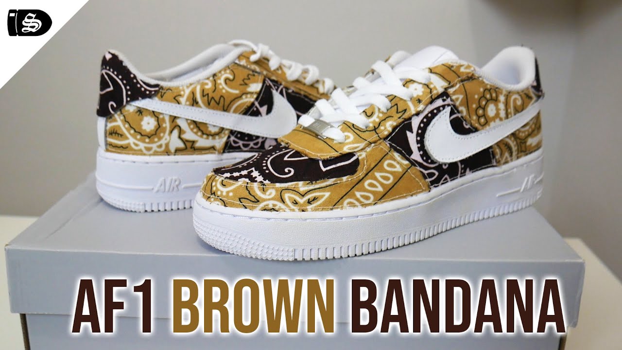 CUSTOM AF1 BANDANA BROWN! (4K)