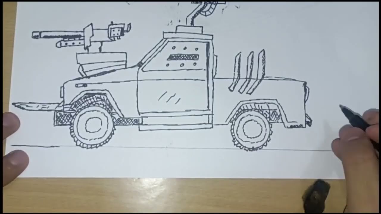 How to Draw a Car with Weapons | Step-by-Step Drawing Tutorial for Beginners