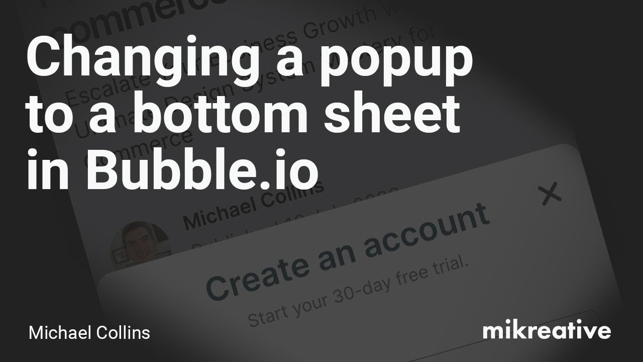 Bubble.io popup to bottom sheet