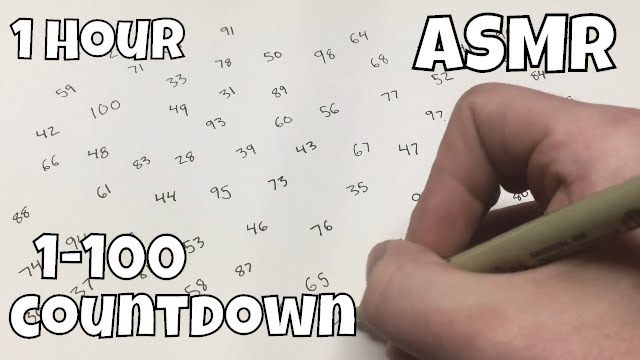 [1 Hour ASMR] Countdown for Sleep - 100 to 1 - Pen/Writing Sounds